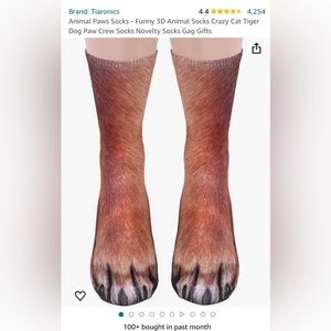 New with Tags and unopened - Animal Paw Socks - Dog Paw